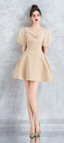 Nymph A-line Puffy Sleeved Taffeta Mini Dress - MEAN BLVD