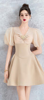 Nymph A-line Puffy Sleeved Taffeta Mini Dress - MEAN BLVD