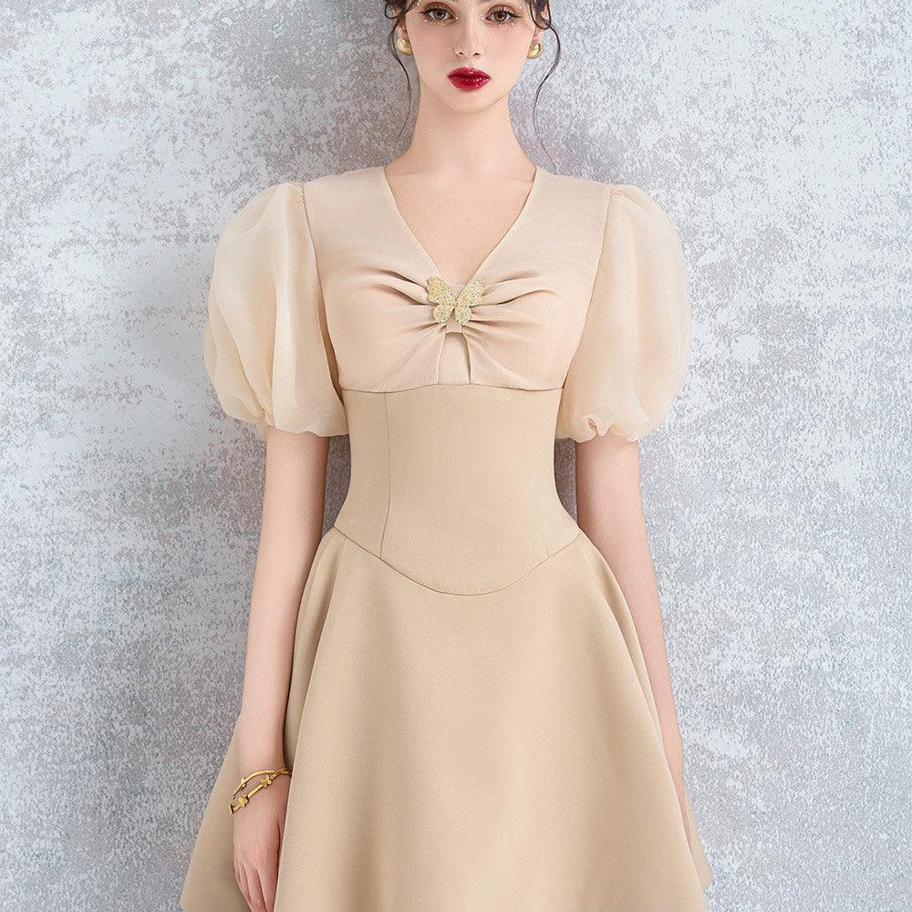Nymph A-line Puffy Sleeved Taffeta Mini Dress - MEAN BLVD