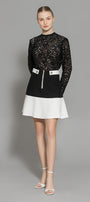 Nyomi Bodycon High Neck Lace Top - MEAN BLVD