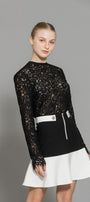 Nyomi Bodycon High Neck Lace Top - MEAN BLVD