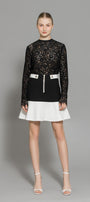 Nyomi Bodycon High Neck Lace Top - MEAN BLVD