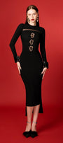 Nyxa Bodycon Long Sleeved Cotton Blend Midi Dress - MEAN BLVD