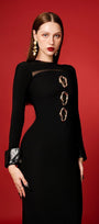 Nyxa Bodycon Long Sleeved Cotton Blend Midi Dress - MEAN BLVD