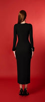 Nyxa Bodycon Long Sleeved Cotton Blend Midi Dress - MEAN BLVD