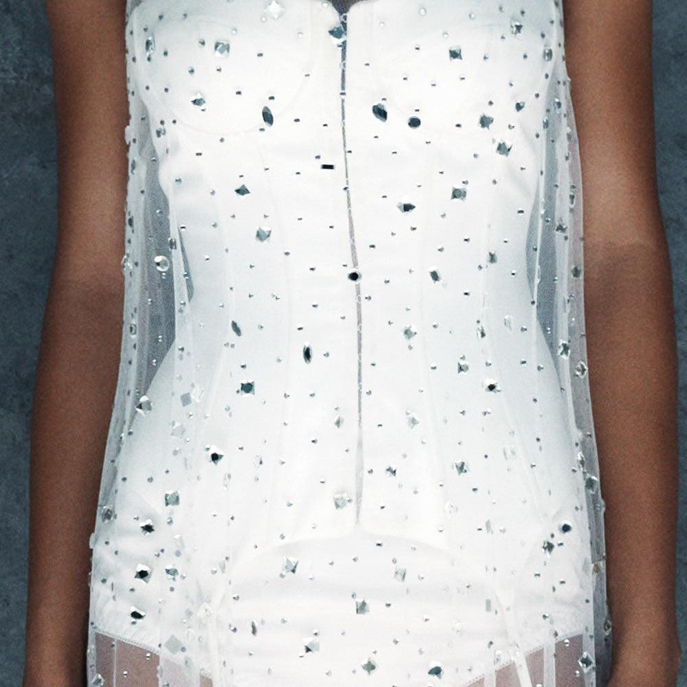 Nyxia Bodycon Semi-Heart Neck Silk Bodysuit - MEAN BLVD