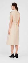 Oaklee Wrap Double Breasted Khaki Calf Length Dress - MEAN BLVD