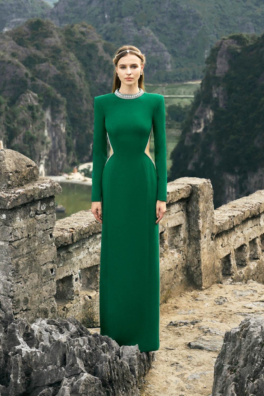 oasis green velvet dress VTG Coldwater Creek Green Velvet Gown Maxi Dress Drop Waist Size 8