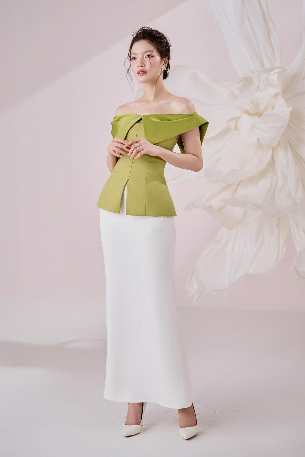 Oasis Slit Off-Shoulder Twill Top - MEAN BLVD