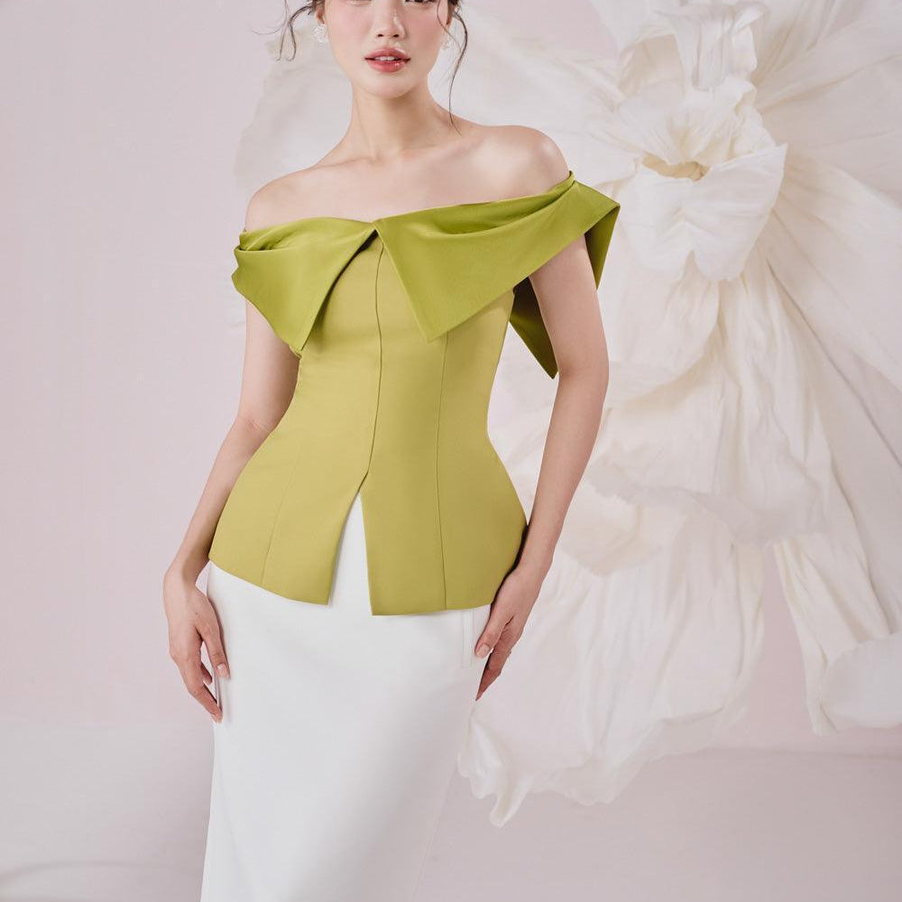 Oasis Slit Off-Shoulder Twill Top - MEAN BLVD