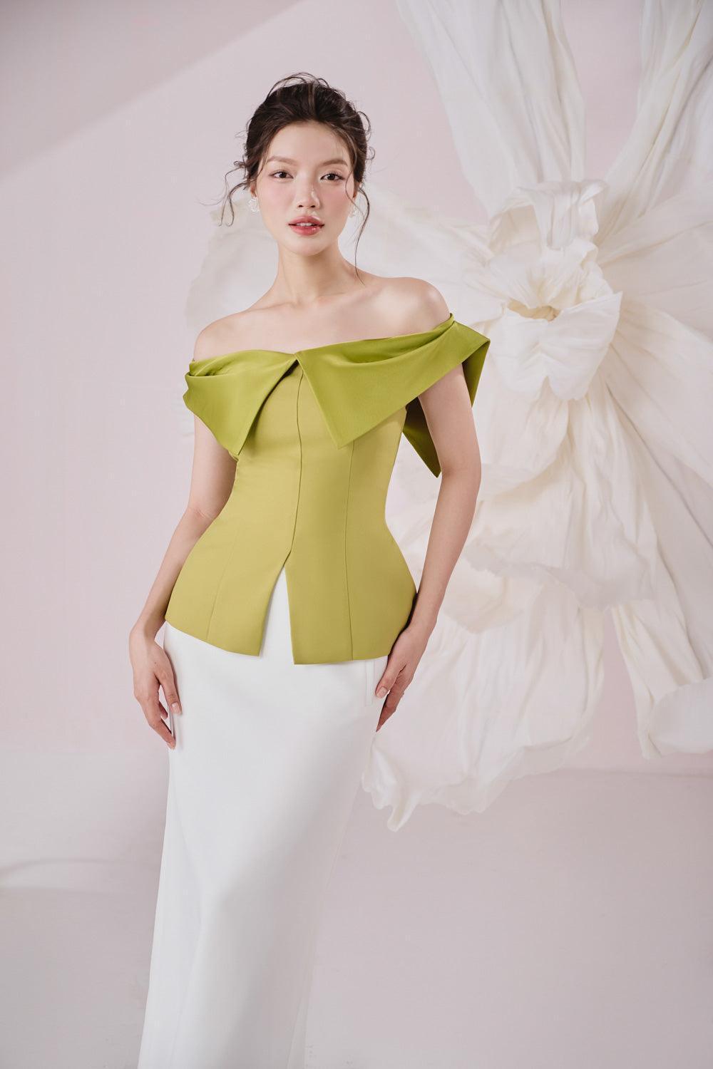 Oasis Slit Off-Shoulder Twill Top - MEAN BLVD