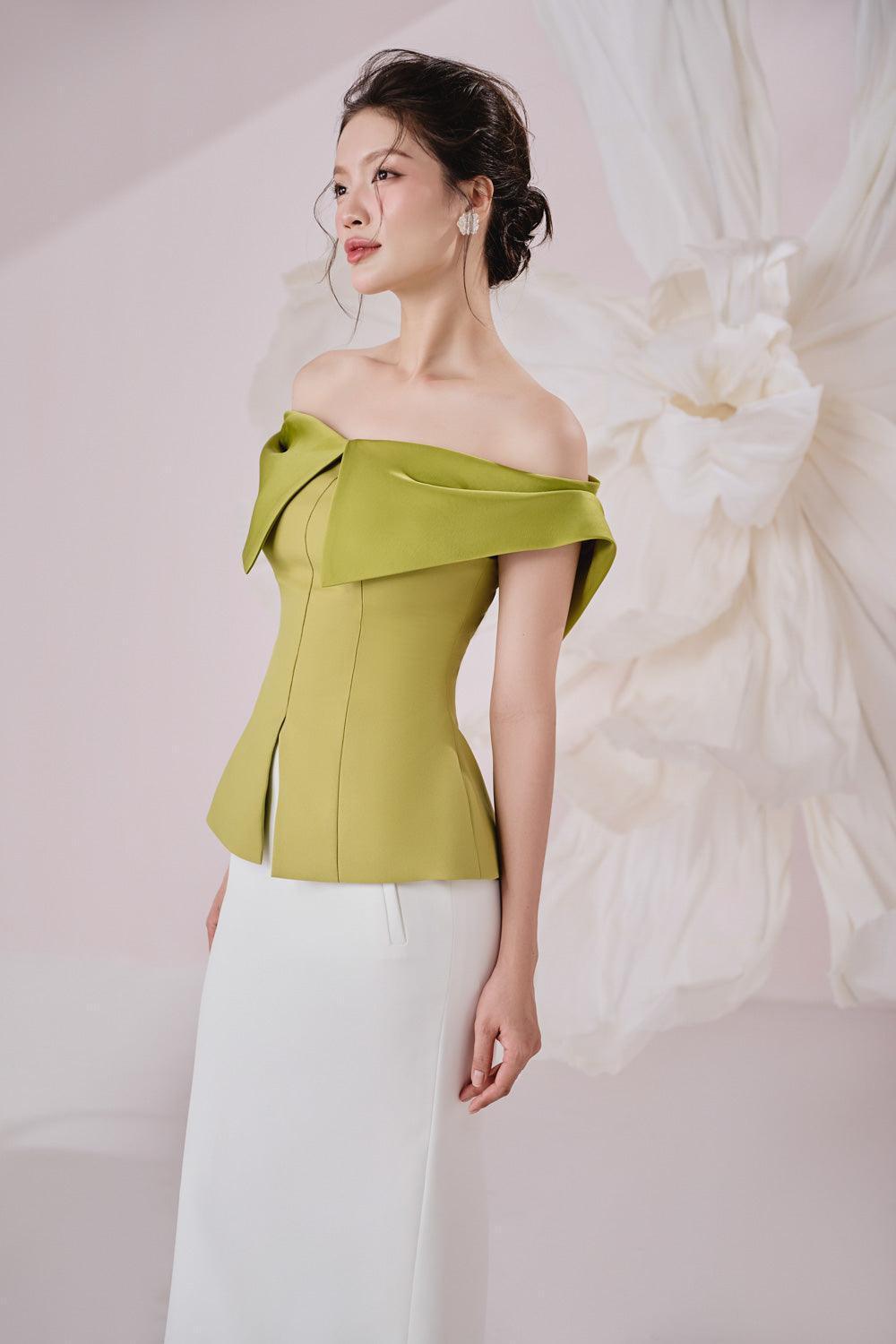 Oasis Slit Off-Shoulder Twill Top - MEAN BLVD