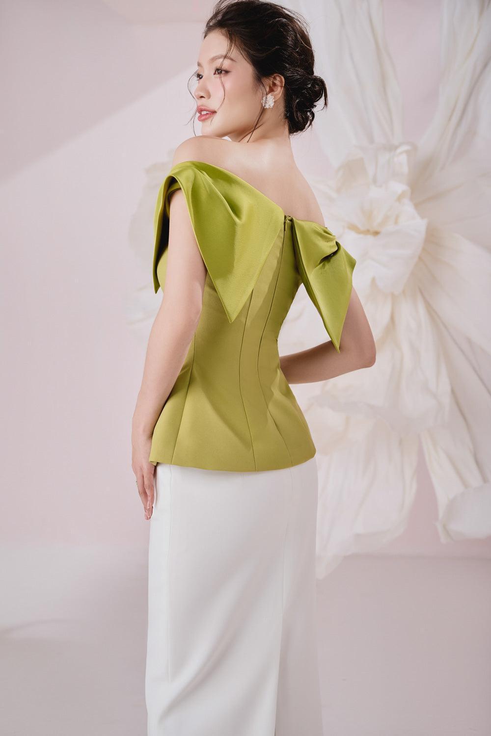 Oasis Slit Off-Shoulder Twill Top - MEAN BLVD