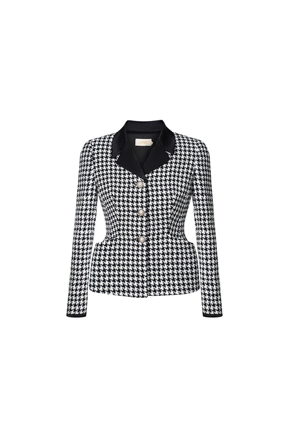 Odette Peplum Notch Lapel Tweed Jacket - MEAN BLVD