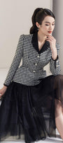 Odette Peplum Notch Lapel Tweed Jacket - MEAN BLVD