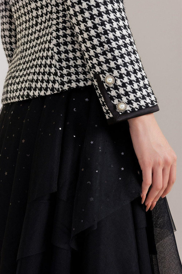 Odette Peplum Notch Lapel Tweed Jacket - MEAN BLVD