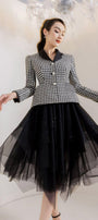 Odette Peplum Notch Lapel Tweed Jacket - MEAN BLVD