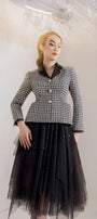 Odette Peplum Notch Lapel Tweed Jacket - MEAN BLVD