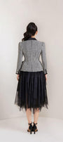 Odette Peplum Notch Lapel Tweed Jacket - MEAN BLVD
