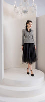 Odette Peplum Notch Lapel Tweed Jacket - MEAN BLVD