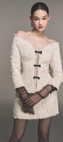 Off-Shoulder Crystal Beaded Blazer - MEAN BLVD