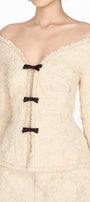 Off-Shoulder Crystal Beaded Blazer - MEAN BLVD