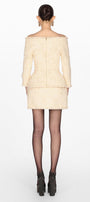 Off-Shoulder Crystal Beaded Blazer - MEAN BLVD