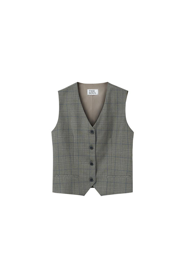 Olive Straight Sleeveless Poly Wool Vest - MEAN BLVD