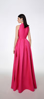 Olivia Ball Gown Round Neck Taffeta Maxi Dress - MEAN BLVD