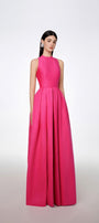 Olivia Ball Gown Round Neck Taffeta Maxi Dress - MEAN BLVD