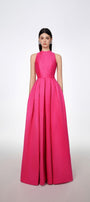 Olivia Ball Gown Round Neck Taffeta Maxi Dress - MEAN BLVD