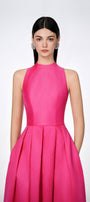 Olivia Ball Gown Round Neck Taffeta Maxi Dress - MEAN BLVD