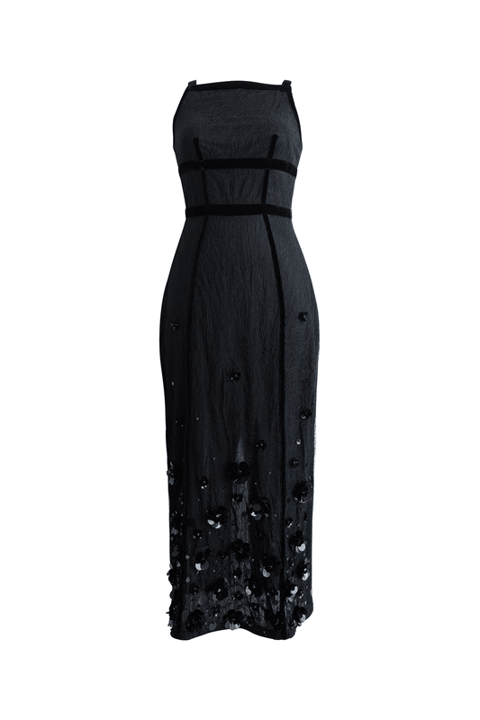 Olivia Pencil Square Neck Velvet Maxi Dress - MEAN BLVD