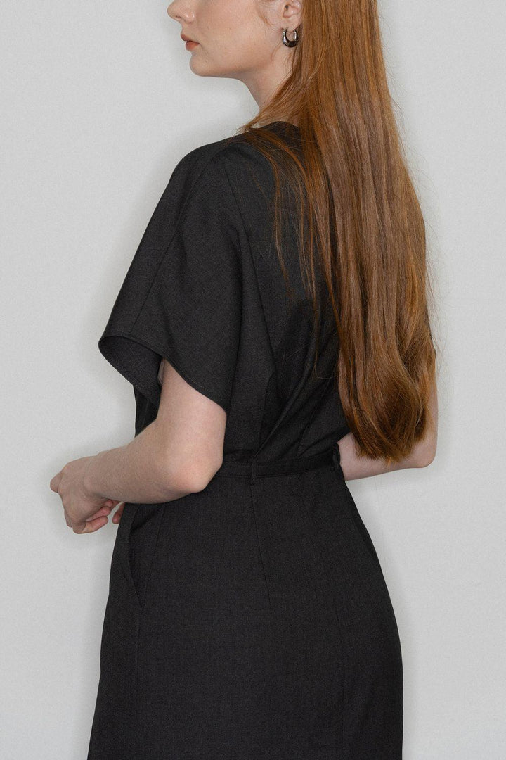 Olivia Sheath Short Sleeved Polycotton Maxi Dress - MEAN BLVD