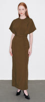 Olivia Sheath Short Sleeved Polycotton Maxi Dress - MEAN BLVD