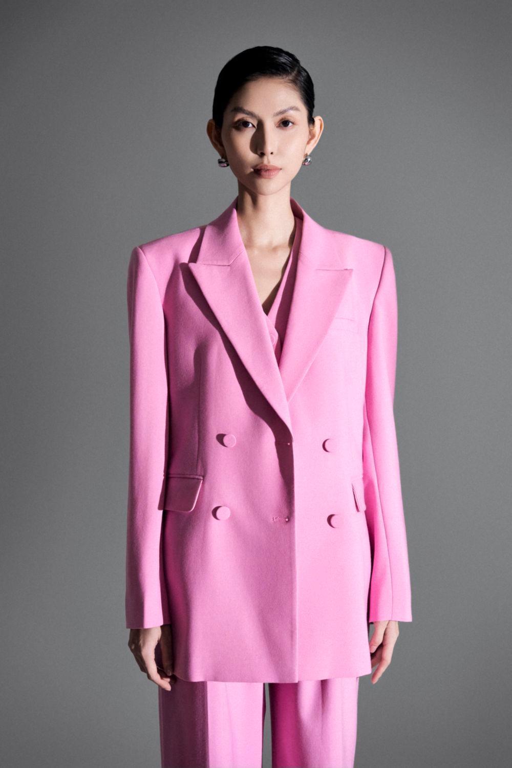 Olivia Straight Peak Lapel Twill Blazer - MEAN BLVD