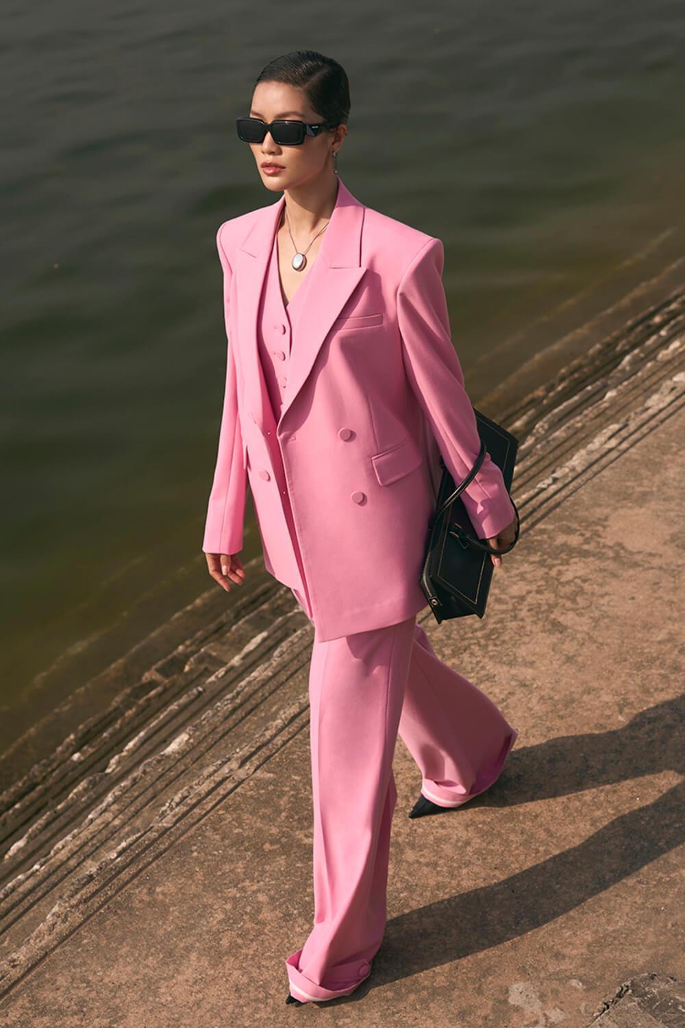 Olivia Straight Peak Lapel Twill Blazer - MEAN BLVD