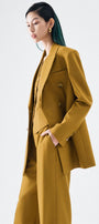 Olivia Straight Peak Lapel Twill Blazer - MEAN BLVD