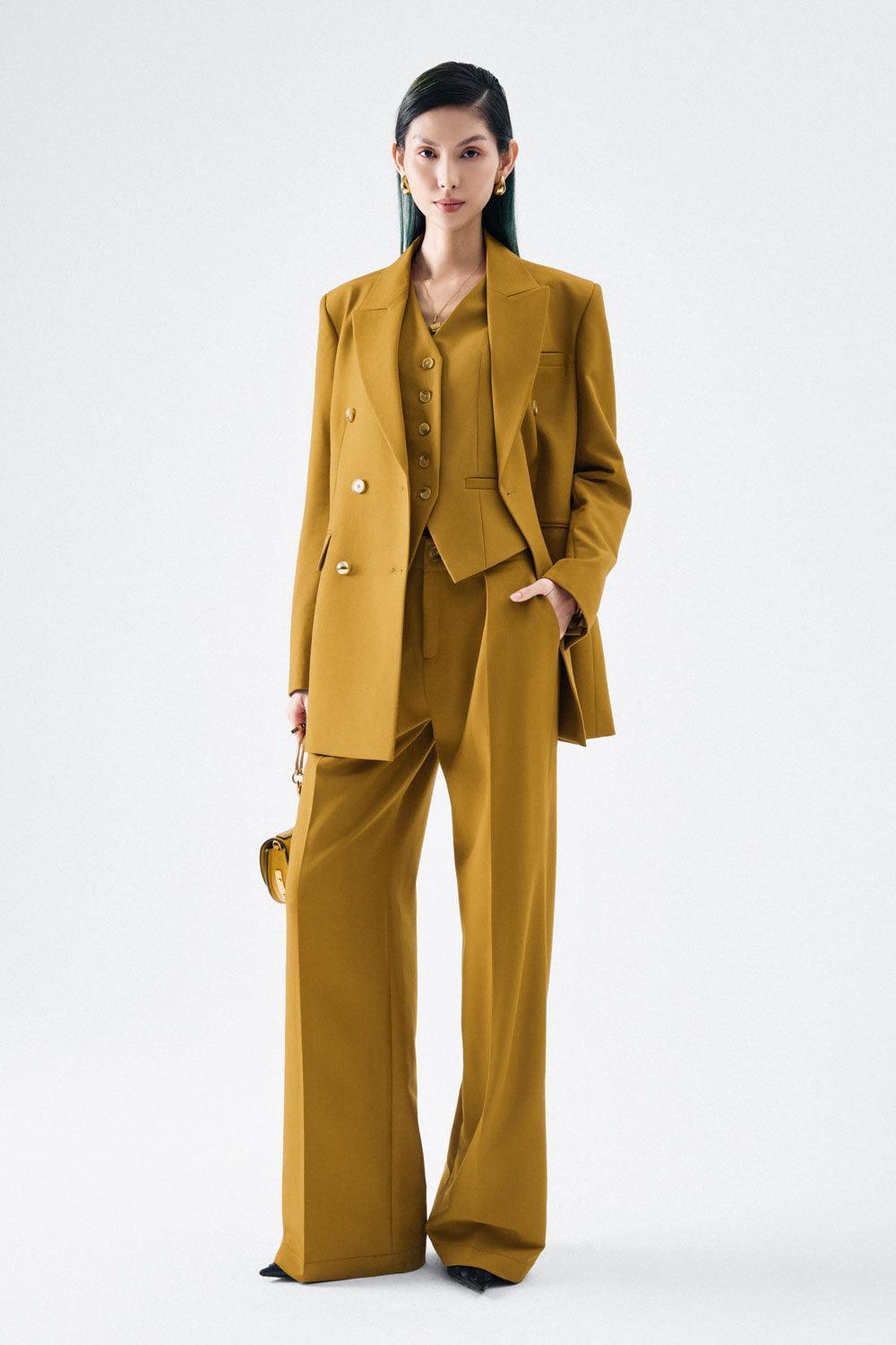 Olivia Straight Peak Lapel Twill Blazer - MEAN BLVD