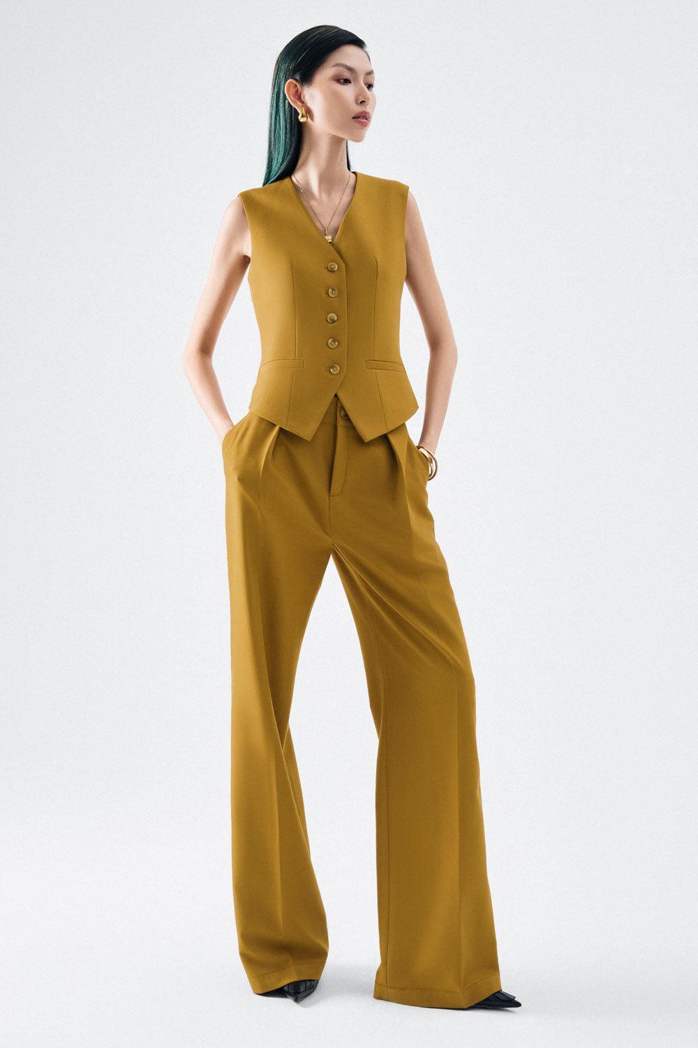 Olivia Straight Wide Leg Twill Pants - MEAN BLVD