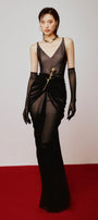 Onen Sarong Plunge Neck Organza Floor Length Dress - MEAN BLVD