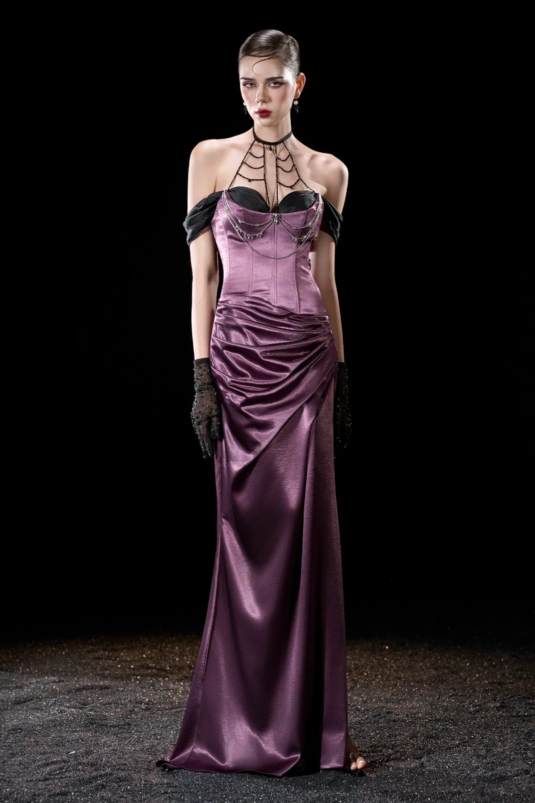 Onyx Chain Detail Maxi Dress - MEAN BLVD