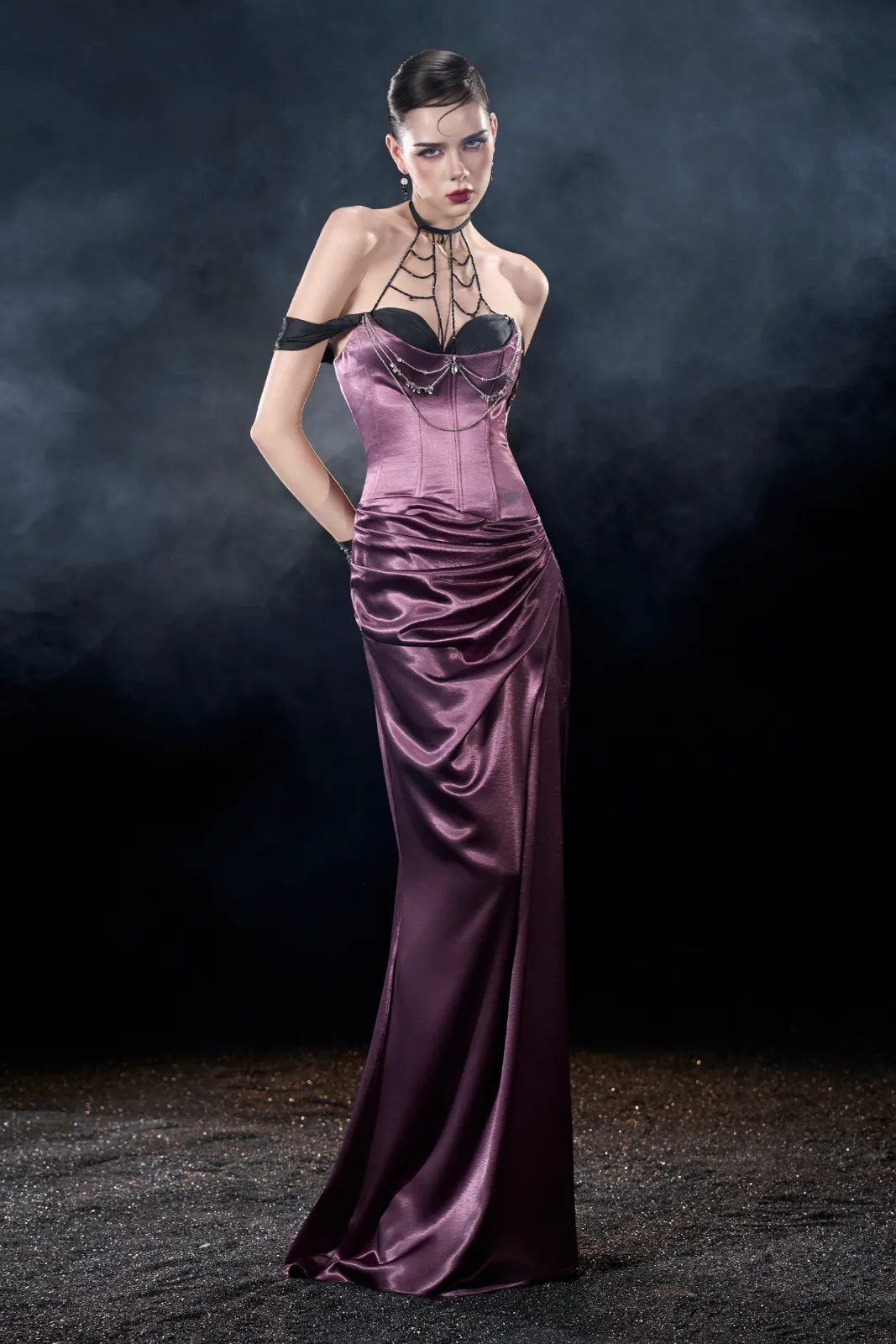 Onyx Chain Detail Maxi Dress - MEAN BLVD