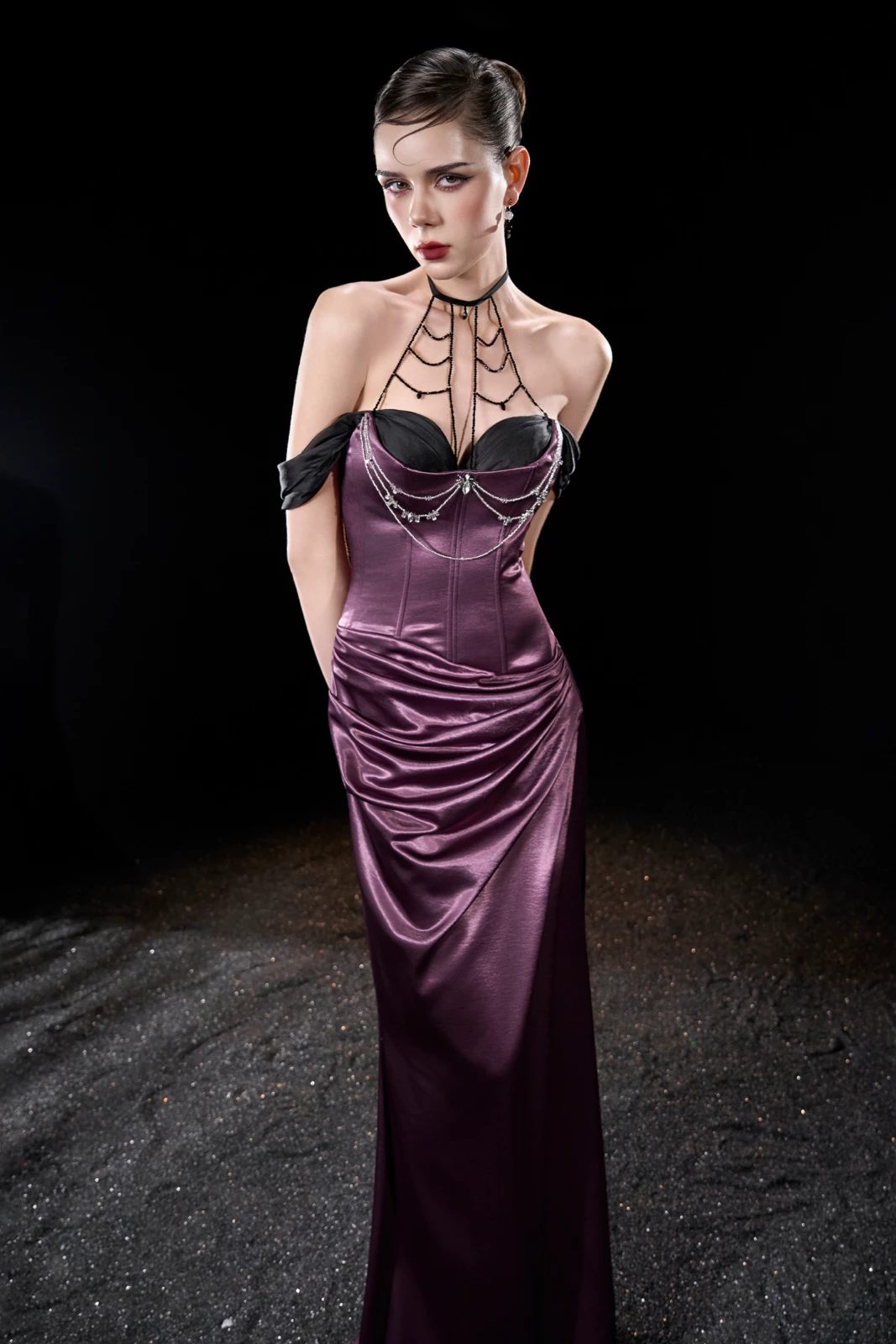 Onyx Chain Detail Maxi Dress - MEAN BLVD
