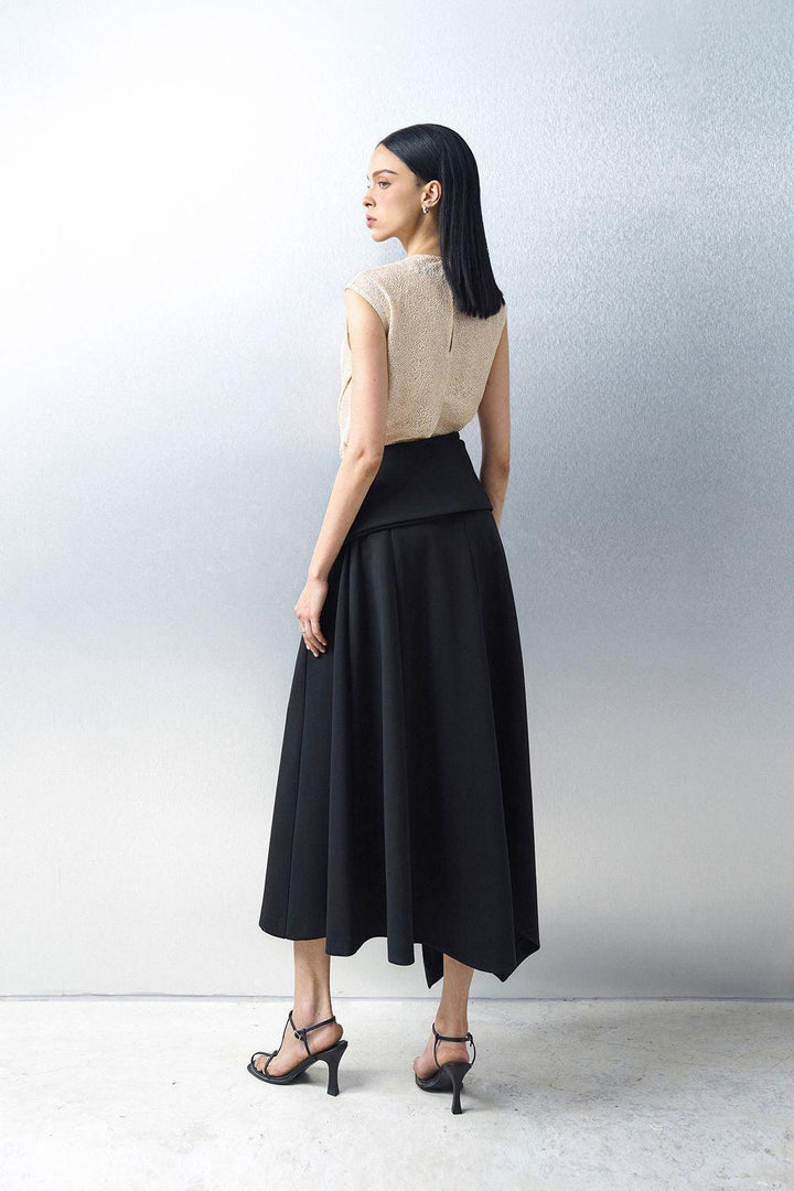 Opal Asymmetric High Waist Spandex Midi Skirt - MEAN BLVD