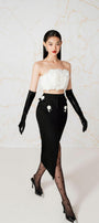 Ophelia Pencil High Waist Burlap Midi Skirt - MEAN BLVD