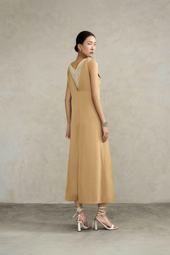 Ophira Straight Sleeveless Silk Ankle Length Dress - MEAN BLVD