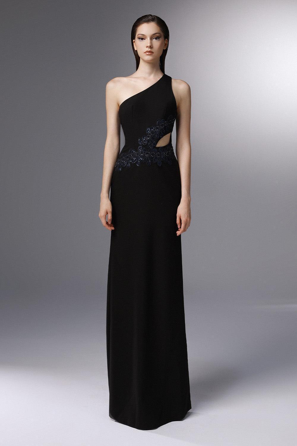 Orinoco Sheath One Shoulder Wool Cotton Floor Length Dress - MEAN BLVD