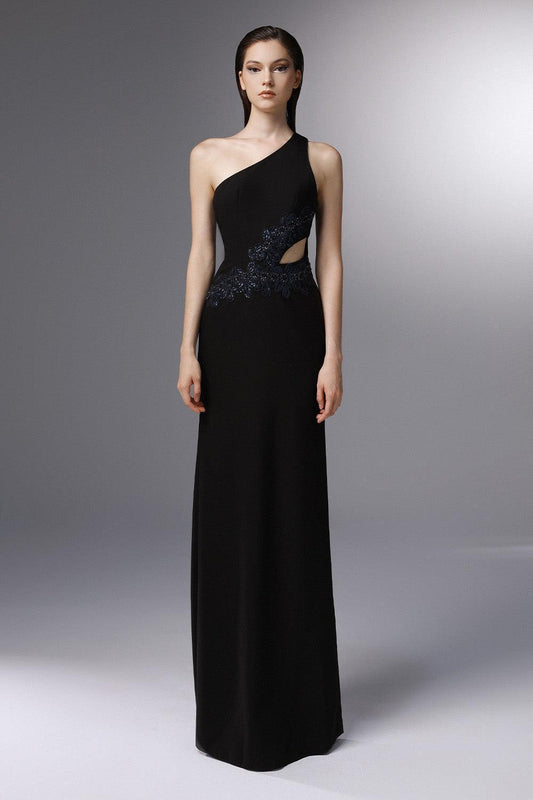 Orinoco Sheath One Shoulder Wool Cotton Floor Length Dress - MEAN BLVD