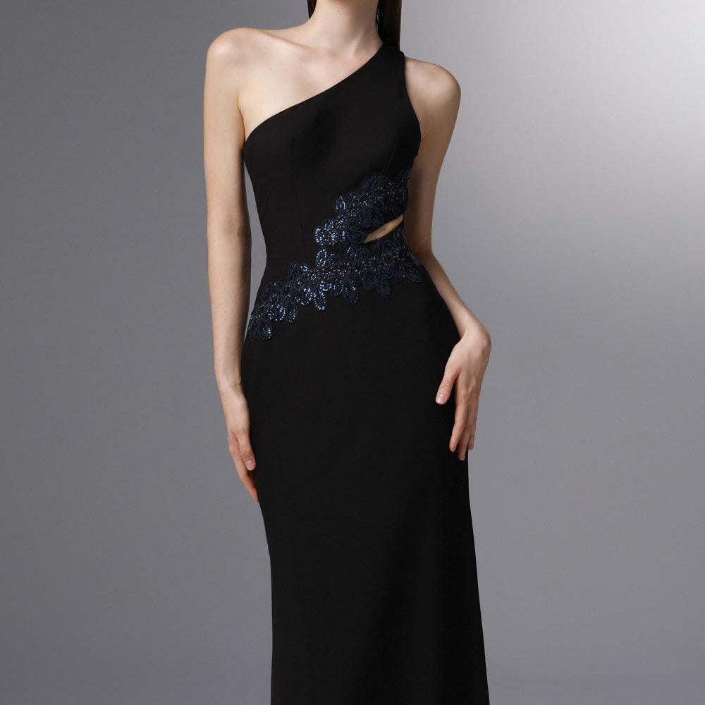 Orinoco Sheath One Shoulder Wool Cotton Floor Length Dress - MEAN BLVD